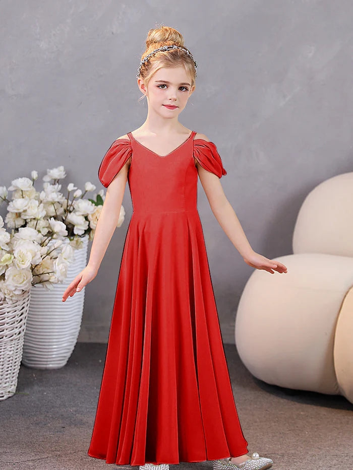 Girls Birthday Dresses Chiffon Floor-Length Junior Bridesmaid Dress/Party Dresses Girls Gidiondress