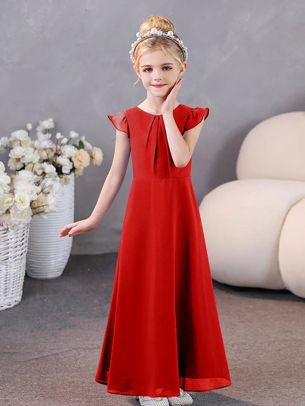 Girls Dresses Junior Bridesmaid Dress Chiffon Floor-Length Party Dresses Girls Gidiondress