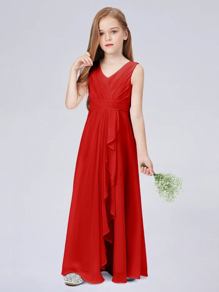 Chiffon Junior Bridesmaid Dress For Children Pageant Wedding Festivity Celebration Pageant Birthday Evening Party Ball Girls Gidiondress