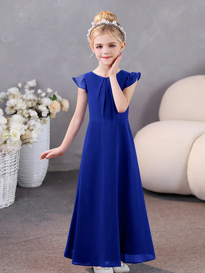Girls Dresses Junior Bridesmaid Dress Chiffon Floor-Length Party Dresses Girls Gidiondress