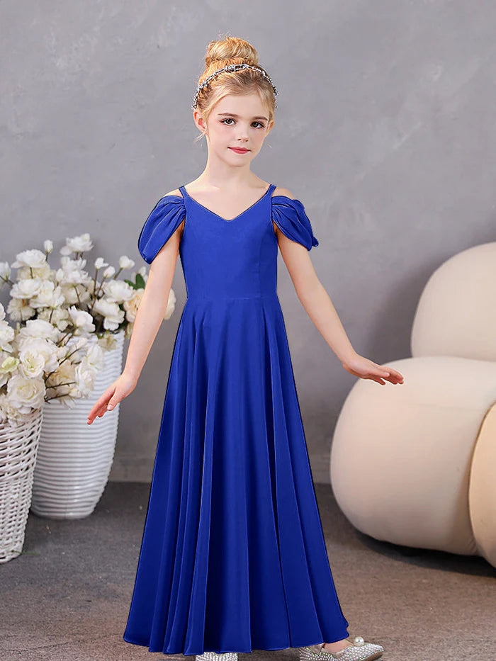 Girls Birthday Dresses Chiffon Floor-Length Junior Bridesmaid Dress/Party Dresses Girls Gidiondress