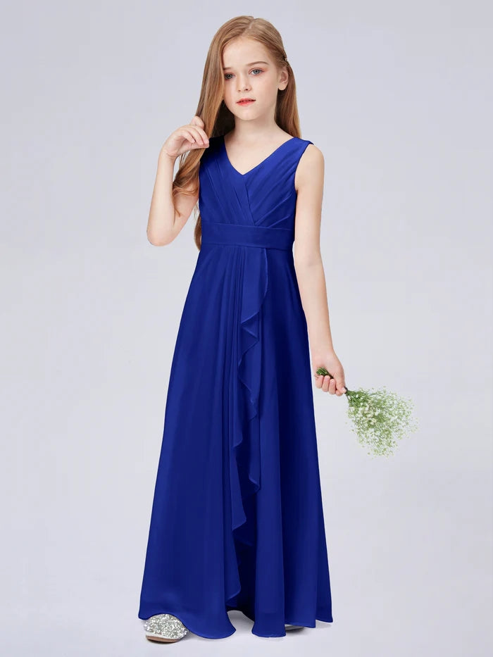 Chiffon Junior Bridesmaid Dress For Children Pageant Wedding Festivity Celebration Pageant Birthday Evening Party Ball Girls Gidiondress