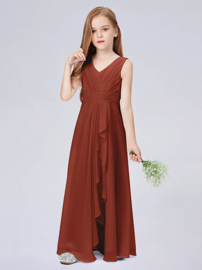 Chiffon Junior Bridesmaid Dress For Children Pageant Wedding Festivity Celebration Pageant Birthday Evening Party Ball Girls Gidiondress