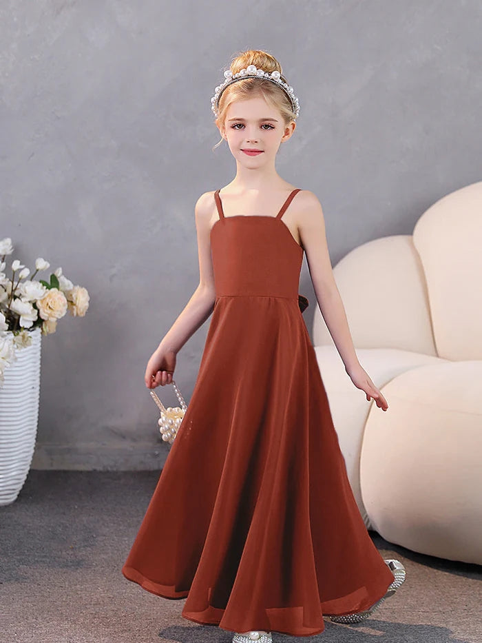 Girls Dresses Simple Chiffon Floor-Length Junior Bridesmaid Dresses Girls Gidiondress