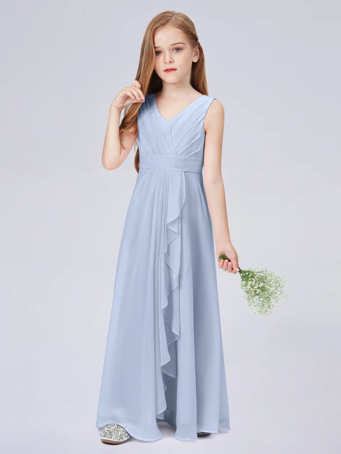 Chiffon Junior Bridesmaid Dress For Children Pageant Wedding Festivity Celebration Pageant Birthday Evening Party Ball Girls Gidiondress