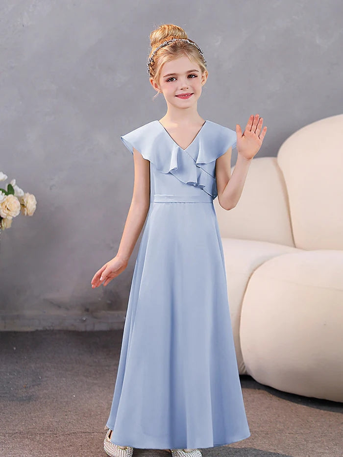 Girls Dresses Chiffon Floor-Length Junior Bridesmaid Dress Jr Dresses Girls Gidiondress