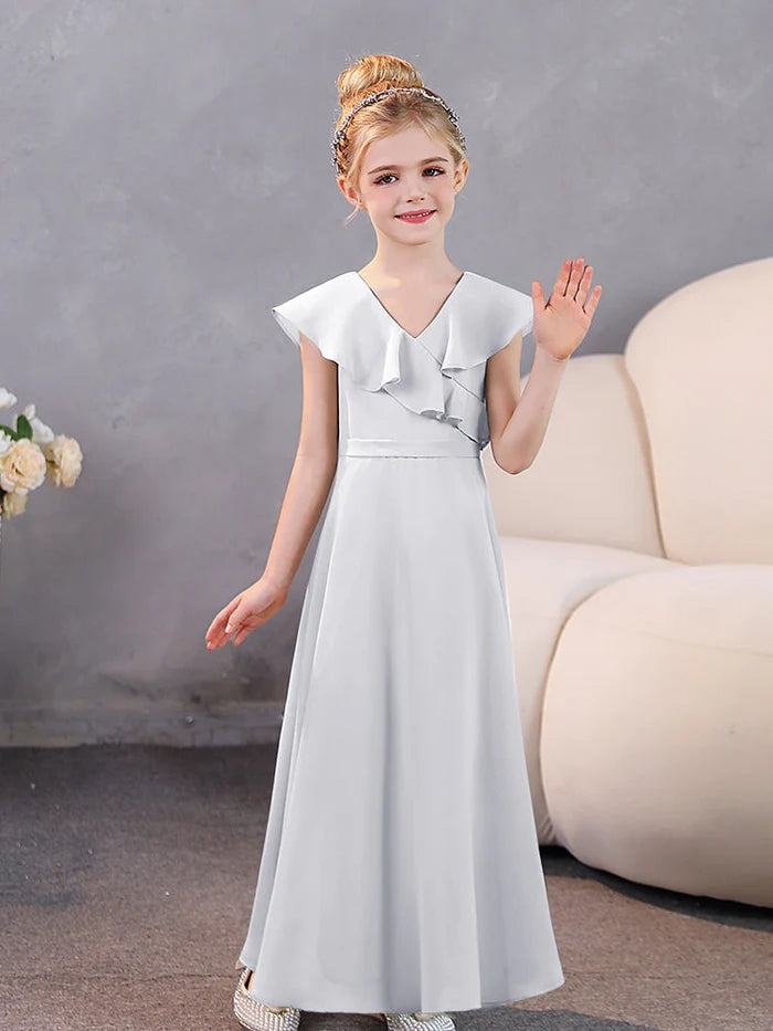 Girls Dresses Chiffon Floor-Length Junior Bridesmaid Dress Jr Dresses Girls Gidiondress