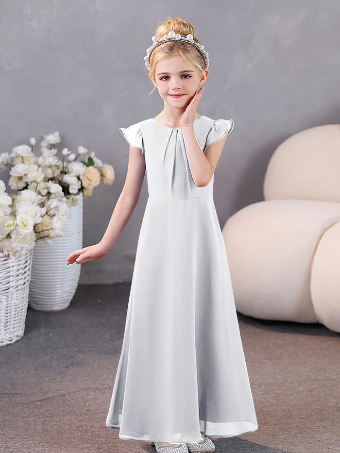 Girls Dresses Junior Bridesmaid Dress Chiffon Floor-Length Party Dresses Girls Gidiondress
