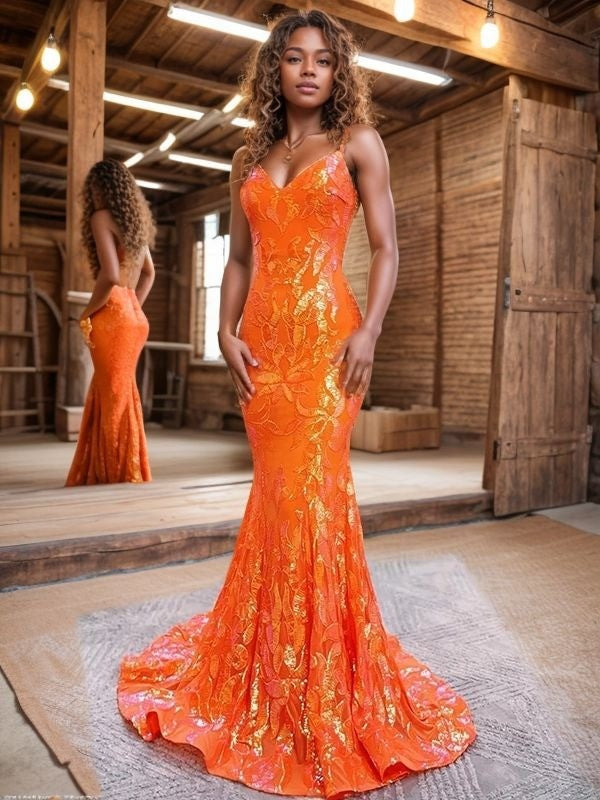 Sheath/Column V-neck Sleeveless Sweep/Brush Train Dresses BabaMila
